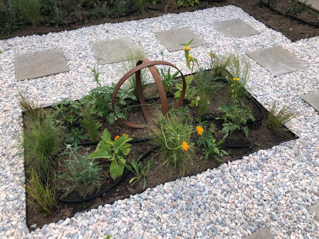 Drip line installation for small garden