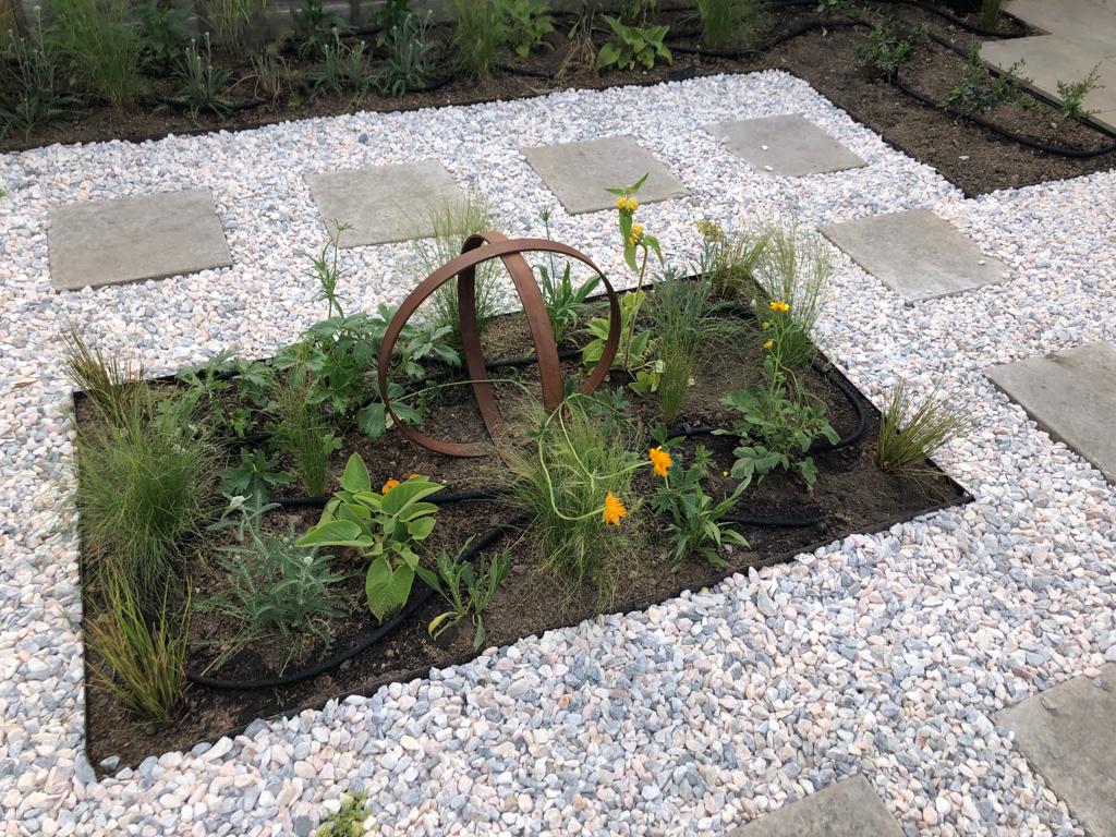 Drip line installation for smaller gardens